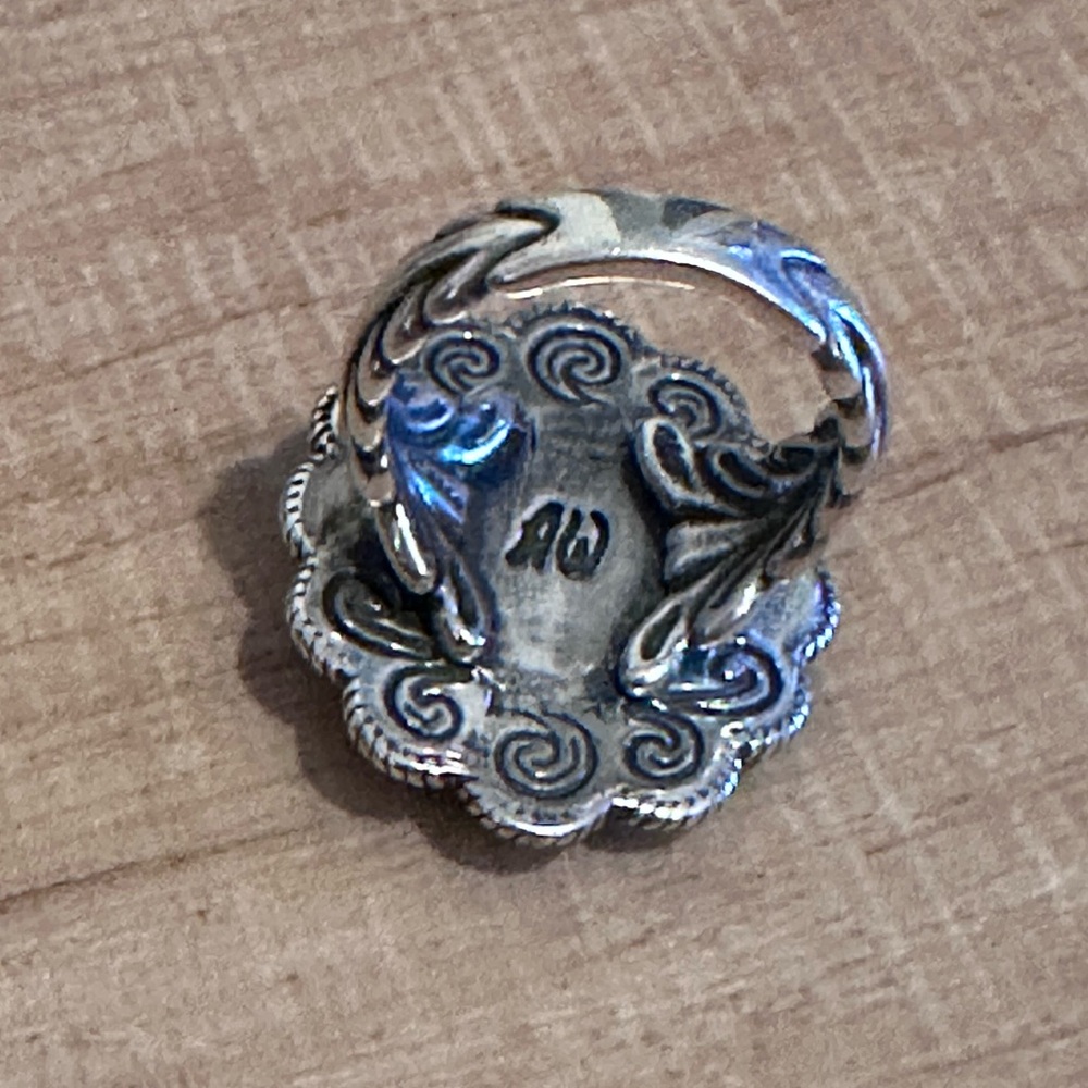 American West by Carolyn Pollack Sterling Green Variscite Cluster Gemstone Ring - Picture 12 of 13